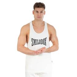 SMILODOX Herren Stringer Classic Pro - Regular Fit ärmelloses Oberteil mit Rundhals, Größe:M, Color:Creme von SMILODOX