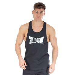 SMILODOX Herren Stringer Classic Pro - Regular Fit ärmelloses Oberteil mit Rundhals, Größe:XXL, Color:Anthrazit von SMILODOX