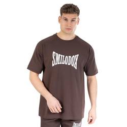 SMILODOX Herren T-Shirt Classic Pro - Oversize Fit Kurzarm Oberteil mit Rundhals, Größe:S, Color:Braun von SMILODOX