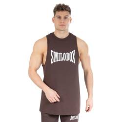 SMILODOX Herren Tank Top Classic Pro - Oversize Fit ärmelloses Oberteil mit Rundhals, Größe:3XL, Color:Braun von SMILODOX