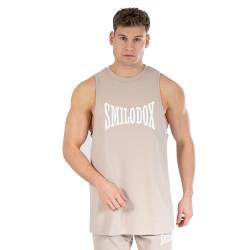 SMILODOX Herren Tank Top Classic Pro - Oversize Fit ärmelloses Oberteil mit Rundhals, Größe:3XL, Color:Hellbraun von SMILODOX