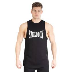 SMILODOX Herren Tank Top Classic Pro - Oversize Fit ärmelloses Oberteil mit Rundhals, Größe:M, Color:Schwarz von SMILODOX