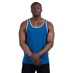 SMILODOX Herren Tank Top Joe Muscle Shirt 100% Baumwolle - Regular fit Funktion ärmelloses Oberteil mit Rundhals für Workout Gym Fitness, Size:S,Color:Dunkelblau von SMILODOX