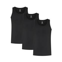 SMILODOX Herren Unterhemd 3er Set - Unterhemden im Slim fit Set Herren Unterhemden Marken Tank Top Gute Passform, Größe:XL, Color:Schwarz von SMILODOX