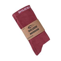 SMILODOX Tennissocken Herren 80% BAUMWOLLE I Hochwertige Material Für Herren in vielen Farben I Perfekt geeignet für Sport, Gym, Fitness & Freizeit I Designed in Hamburg | 39-42, Color,Bordeaux von SMILODOX