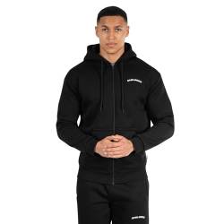 SMILODOX Zip Hoodie Malcolm - Herren Regular Fit Sweatjacke mit hochwertigem Stick Logo, Weicher Baumwolle-Polyester-Mix, Ideal für Sport & Freizeit, Größe:M, Color:Schwarz von SMILODOX