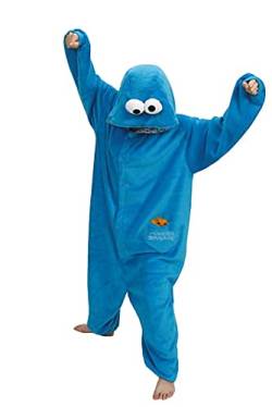 SMITHROAD Jumpsuit Tier Karton Fasching Halloween Kostüm Sleepsuit Cosplay Fleece-Overall Pyjama Schlafanzug Erwachsene Unisex Nachtwäsche L von SMITHROAD