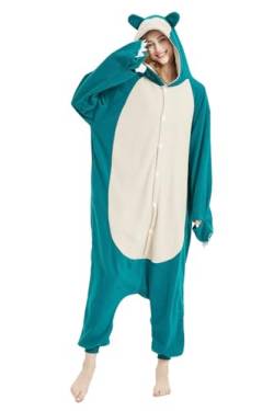 SMITHROAD Kostüm Einteiler für Erwachsene, Onesie Schlafanzug Pyjama Weihnachten Nachtwäsche Overall Halloween Cosplay Damen Herren Unisex Jumpsuit Karneval (M, A Blau) von SMITHROAD