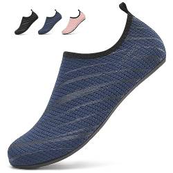 SMITWORLD Badeschuhe Aquaschuhe für Herren Damen rutschfest, Wasserschuhe Strandschuhe für Pool Kajakfahren Angeln (Dunkelblau, 42 EU) von SMITWORLD