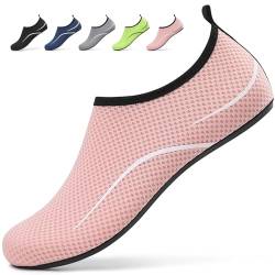 SMITWORLD Badeschuhe Wasserschuhe für Damen Herren Outdoor, Leicht Schnell Trocknend Schwimmschuhe für Schwimmen Tauchen Schnorcheln (Rosa, 41 EU) von SMITWORLD