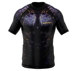 SMMASH Funktionsshirt Herren Rashguard Kurzarm Sportshirt MMA Thaibox Muay Thai Kickboxen Atmungsaktiv Abriebfest von SMMASH