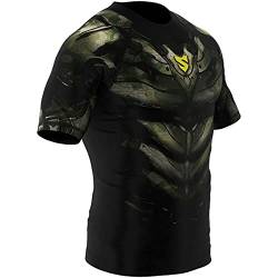 SMMASH Funktionsshirt Herren Rashguard Kurzarm Sportshirt MMA Thaibox Muay Thai Kickboxen Atmungsaktiv Abriebfest von SMMASH