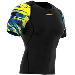 SMMASH Kompressionsshirt Funktionsshirt Herren Kurzarm Sportshirt Laufshirt Kurzarmshirt Second Skin Technologie Atmungsaktiv Schnelltrockend von SMMASH