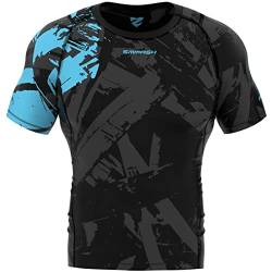 SMMASH Kompressionsshirt Funktionsshirt Herren Kurzarm Sportshirt Laufshirt Kurzarmshirt Second Skin Technologie Atmungsaktiv Schnelltrockend von SMMASH