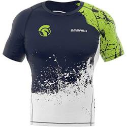 SMMASH Kompressionsshirt Funktionsshirt Herren Kurzarm Sportshirt Laufshirt Kurzarmshirt Second Skin Technologie Atmungsaktiv Schnelltrockend von SMMASH