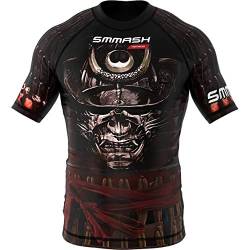 SMMASH Kurzarmes Rashguard für Herren, Funktionsshirt MMA BJJ Kickboxen Thai Box Cross-Training Fitness, Atmungsaktiver T-Shirt, Professionelle Sportbekleidung für Männer mit silbernen Ionen-Fasern von SMMASH