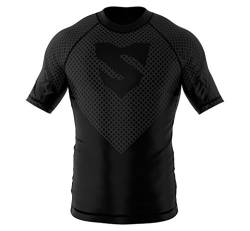 SMMASH Kurzarmes Rashguard für Herren, Funktionsshirt MMA BJJ Kickboxen Thai Box Cross-Training Fitness, Atmungsaktiver T-Shirt, Professionelle Sportbekleidung für Männer mit silbernen Ionen-Fasern von SMMASH