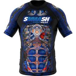 SMMASH Kurzarmes Rashguard für Herren, Funktionsshirt MMA BJJ Kickboxen Thai Box Cross-Training Fitness, Atmungsaktiver T-Shirt, Professionelle Sportbekleidung für Männer mit silbernen Ionen-Fasern von SMMASH