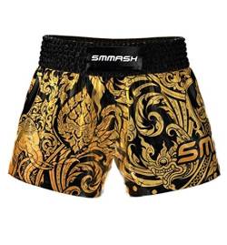 SMMASH MMA Shorts Herren Kurz Sporthose Thaibox Muay Thai Hose Boxhose Trainingsshorts Atmungsaktiv Elastisch Abriebfest von SMMASH