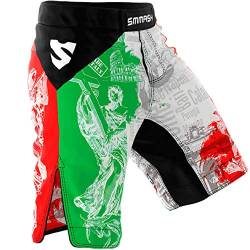 SMMASH MMA Shorts Herren Thaibox Muay Thai Hose Boxhose Sporthose Trainingsshorts Atmungsaktiv Kletterverschluss Abriebfest von SMMASH