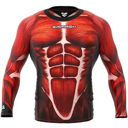 SMMASH Muscle Funktionsshirt Herren Langarm Kompressions, Trainingshirt Herren Compression Langarmshirt, Sport Longsleeve, Sportoberteile für Fitness, Crossfit, Hergestellt in der EU (XXL) von SMMASH