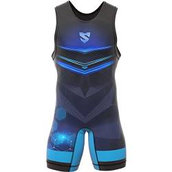 SMMASH Orion Ringeranzug für Herren, Wrestling Singlet, Material Atmungsaktiver und Haltbar, Bodysuit mit Gummizug an der Beinöffnung, Ringer Trikot, Hergestellt in der EU (L) von SMMASH