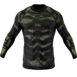 SMMASH Rashguard Tiger Armour Herren Kampfsport Langarm, Sport Longsleeve Atmungsaktiv und Leicht, Sportoberteile für MMA, Krav MAGA, Slim Fit Funktionsshirt Herren, Hergestellt in der EU (XL) von SMMASH