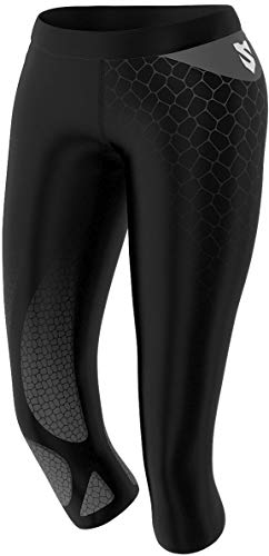 SMMASH Sport Leggings Damen Sportleggings 3/4 Capri Push Up Blickdicht Sporthose Yogahose Second Skin Technologie Atmungsaktiv Schnelltrockend Elastisch Figurformend von SMMASH