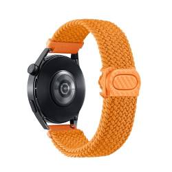 SMYAOSI 20mm Armband für Garmin Vivoactive 5/Vivomove Trend/Forerunner 158/Forerunner 55, Verstellbarer Geflochtener Elastischer Sportarmband Nylon Armbänder für Polar Ignite/Unite (Orange) von SMYAOSI