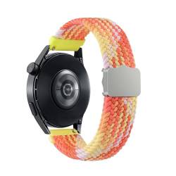 SMYAOSI 20mm Magnetbänder Armband für Galaxy Watch 6/Galaxy Watch 5 40mm 44mm, Verstellbarer Geflochtener Elastischer Sportarmband Nylon Armband für Garmin Vivoactive 5/Venu 2 Plus (Dazzle Orange) von SMYAOSI
