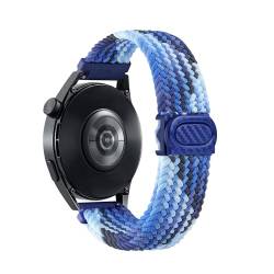 SMYAOSI 22mm Armband für Galaxy Watch 3 45mm/Galaxy Watch 46mm/Gear S3 Classic/Frontier, Verstellbarer Geflochtener Elastischer Sportarmband Nylon Armbänder für Forerunner 745 (Blau Blendend) von SMYAOSI