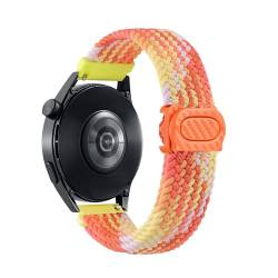 SMYAOSI 22mm Armband für Galaxy Watch 3 45mm/Galaxy Watch 46mm/Gear S3 Classic/Frontier, Verstellbarer Geflochtener Elastischer Sportarmband Nylon Armbänder für Forerunner 745 (Blendendes Orange) von SMYAOSI
