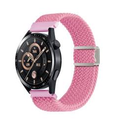 SMYAOSI 22mm Magnetbänder Armband für Huawei Watch GT4 46mm/Huawei Watch 4 Pro, Verstellbarer Geflochtener Elastischer Sportarmband Nylon Armband für Amazfit Bip 5/GTR 4/GTR3/GTR2 (Rosa) von SMYAOSI