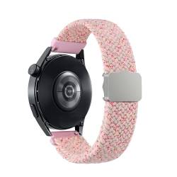 SMYAOSI 22mm Magnetbänder Armband für Huawei Watch GT4 46mm/Huawei Watch 4 Pro, Verstellbarer Geflochtener Elastischer Sportarmband Nylon Armband für Amazfit Bip 5/GTR 4/GTR3/GTR2 (Sternpink) von SMYAOSI