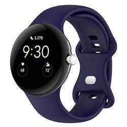 SMYAOSI Armbänder Silikon für Google Pixel Watch/Google Pixel Watch 2 Smartwatch, Verstellbares Armband für Damen und Herren, Sportband Ersatzarmband für Google Pixel Watch 2 (Dunkelblau) von SMYAOSI