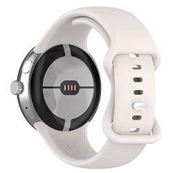 SMYAOSI Armbänder Silikon für Google Pixel Watch 2/Google Pixel Watch, Verstellbares Armband für Damen und Herren, Sportband Ersatzarmband für Google Pixel Watch 2 Smartwatch (Beige) von SMYAOSI