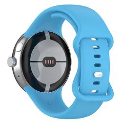 SMYAOSI Armbänder Silikon für Google Pixel Watch 2/Google Pixel Watch, Verstellbares Armband für Damen und Herren, Sportband Ersatzarmband für Google Pixel Watch 2 Smartwatch (Himmelblau) von SMYAOSI