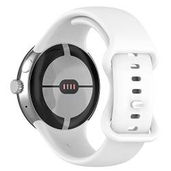 SMYAOSI Armbänder Silikon für Google Pixel Watch 2/Google Pixel Watch, Verstellbares Armband für Damen und Herren, Sportband Ersatzarmband für Google Pixel Watch 2 Smartwatch (Weiß) von SMYAOSI