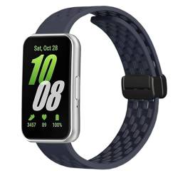 SMYAOSI Armbänder für Samsung Galaxy Fit 3 SM-R390, Silikon Atmungsaktiv Männer Frauen Armband, Sport Magnetverschluss Armband für Samsung Galaxy Fit 3 SM-R390 Uhrenarmband (Tiefblau) von SMYAOSI