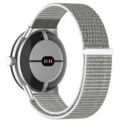 SMYAOSI Armband Kompatibel mit Google Pixel Watch, Verstellbarer Geflochtener Elastischer Sportarmband Nylon Armband für Google Pixel Watch Smartwatch für Herren Damen Uhrenarmband (Beige) von SMYAOSI