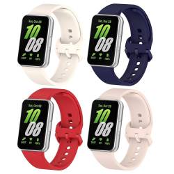 SMYAOSI Armband für Galaxy Fit 3 (SM-R390), Männer Frauen Armbänder, Silikon Sport Uhrenarmband Replacement Fitness Wechselarmband für Galaxy Fit3 SM-R390 Smartband Strap (4 Stück-d) von SMYAOSI