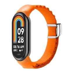 SMYAOSI Armband für Xiaomi Band 8/Xiaomi Band 7/Xiaomi Band 6, Verstellbarer Geflochtener Elastischer Sportarmband Nylon Magnetbänder Armband für Xiaomi Band 8 7 6 5 4 3 (Xiaomi Band 8, Orange) von SMYAOSI