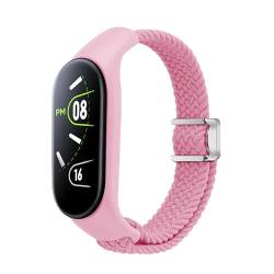 SMYAOSI Magnetbänder Armband für Xiaomi Band 8 7 6 5 4 3, Verstellbarer Geflochtener Elastischer Sportarmband Nylon Armband für Xiaomi Band 8/Xiaomi Band 7/6/5 (Mi Band 34567, Rosa) von SMYAOSI