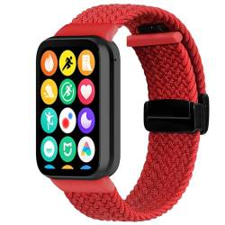 SMYAOSI Magnetbänder Armband für Xiaomi Band 8 Pro, Verstellbarer Geflochtener Elastischer Sportarmband aus Nylon Armband für Xiaomi Band 8 Pro, Xiaomi Redmi Watch 4 (Rot) von SMYAOSI