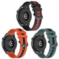 SMYAOSI Silikon Uhrenarmband Schnellspanner 20mm - Weich Gummi Ersatz Uhrband für Smartwatch - Mehrere Farben für Herren Damen - wasserdichte Sport Edelstahlschnalle - 20mm 22mm (22mm, 3 Stück-b) von SMYAOSI