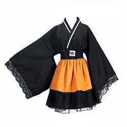SMchwbc Cosplay 6 Arten Anime Lolita Kleid Frauen Cosplay Kostüm Akatsuki Kimono Maid Kleid Uchiha Sasuke Lolita Kleidung Anzug Dienstmädchen-Outfit (Color : SetB, Size : L) von SMchwbc