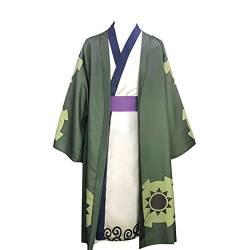 ONE Piece Kimono Lange Robe Outfit Japanischer Klassischer Anime Charakter Wano Country Roronoa Zoro Cosplay Kostüm Maskeraden Kleid Komplettset für Geschenk & Sammlung & Themenparty & Halloween von SN0wny