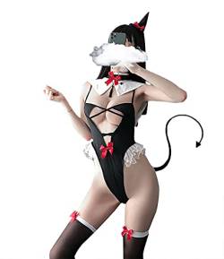 SNOMYRS Damen Sexy Nonne Dessous Cosplay Devil Bodysuit Kawaii Anime Maid Custume für Halloween von SNOMYRS