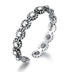 snorso Sterling Silber verschlungener Daisy Stapelring Ring verstellbar, Finger Fuß Boho Ring für Frauen von SNORSO