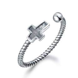 snorso verstellbar Religiöse Moderner stapelbar Kreuz Sterling Silber Ring von SNORSO